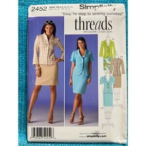 Simplicity Sewing pattern 2452 suit blazer pencil skirt size 6 8 10 12 14